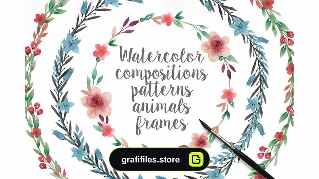 دانلود کلیپ آرت فریم ، حیوانات، پترن Watercolor frames, patterns, animals