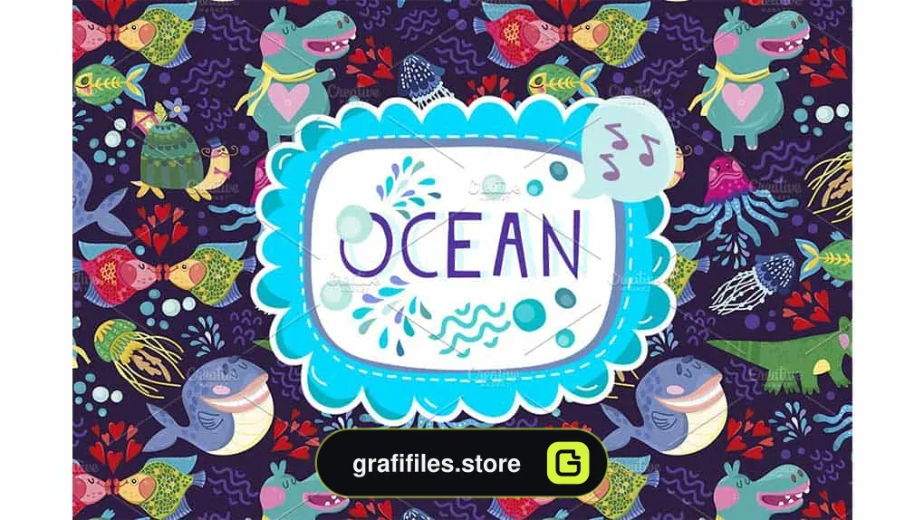 دانلود وکتور آبزیان Ocean