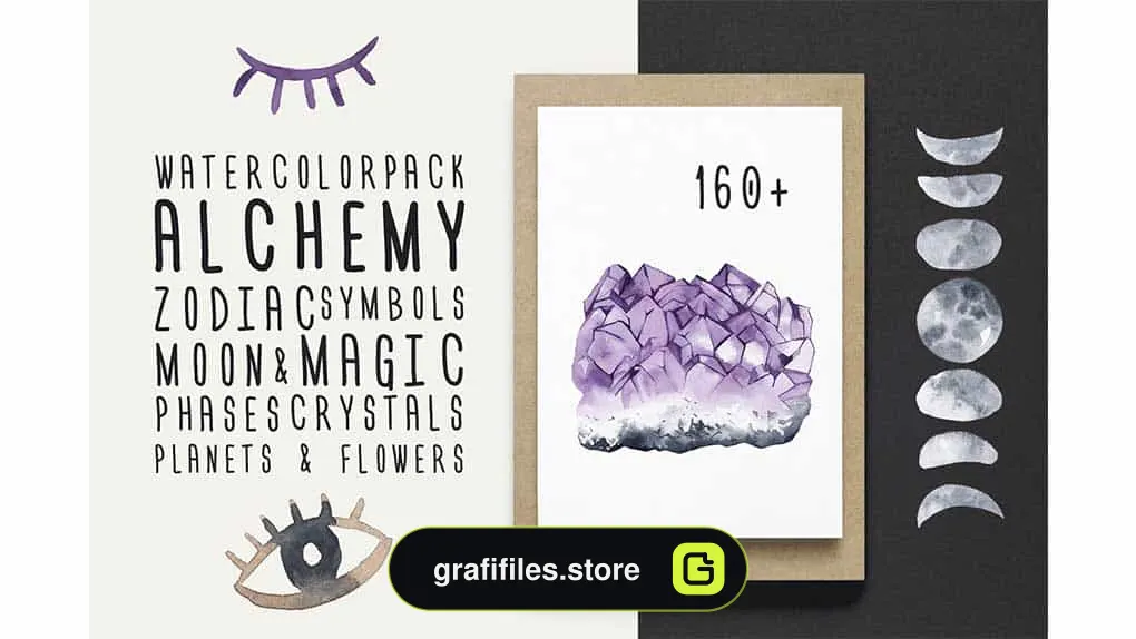 کلیپ آرت آبرنگی ALCHEMY: magic watercolor pack