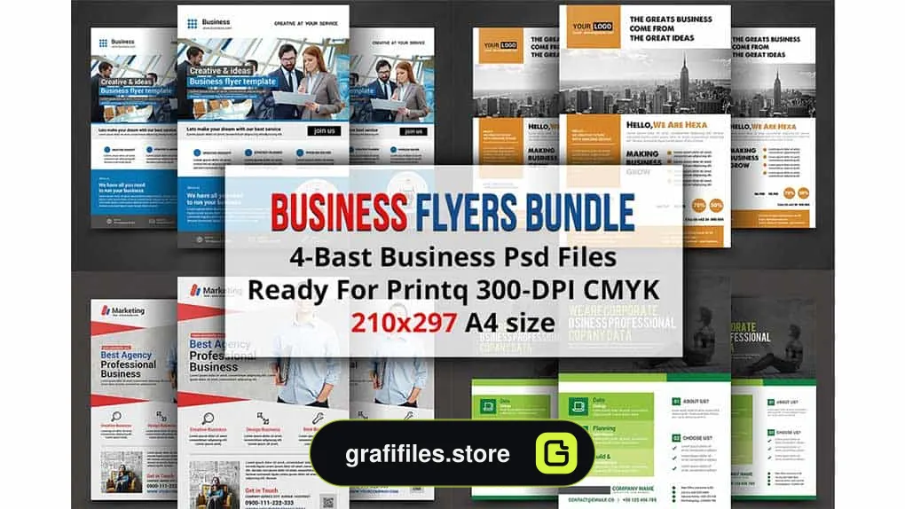 فایل لایه باز بروشور Business Flyers Bundle