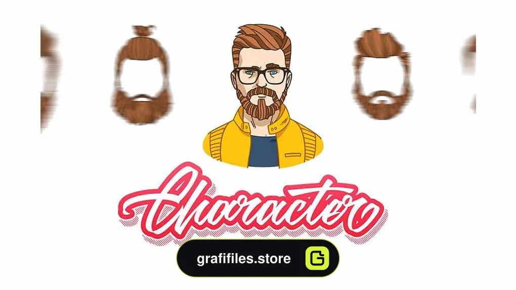 جعبه ابزار ساخت چهره کارتونی مرد