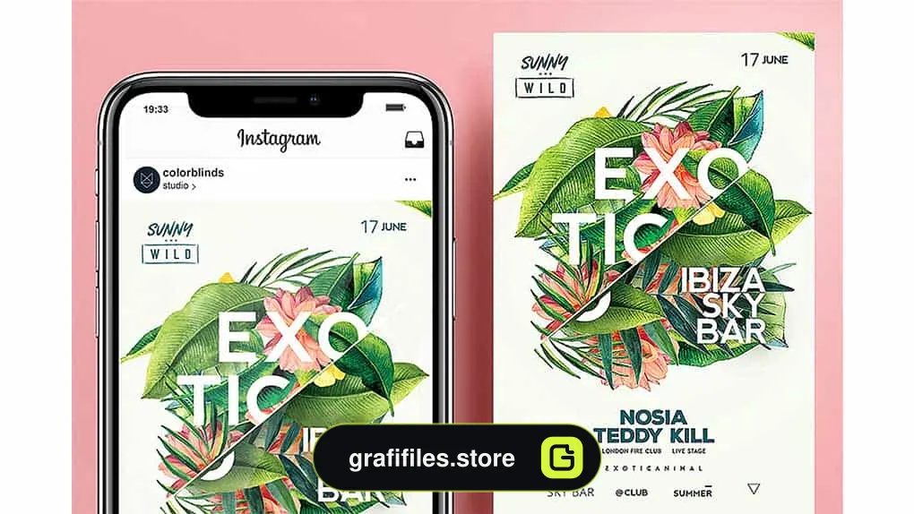 فایل لایه باز پوستر Exotic Flyer
