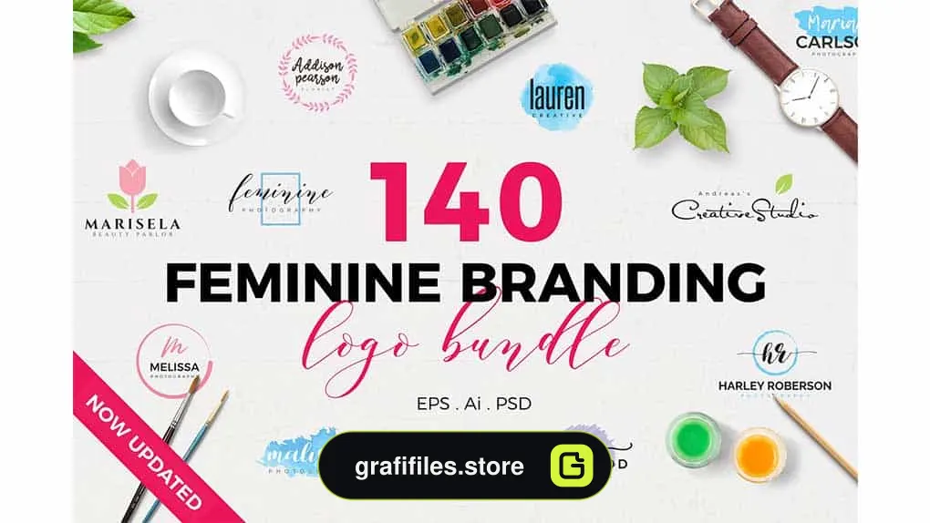 فایل لایه باز لوگو Feminine Branding Logo Bundle