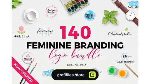 فایل لایه باز لوگو Feminine Branding Logo Bundle