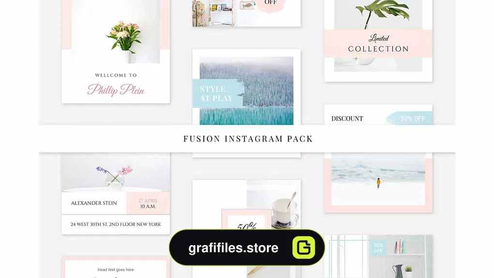 فایل لایه باز اینستاگرام Fusion Instagram Pack