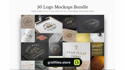 دانلود موکاپ لوگو 50 Logo Mock-Ups Bundle