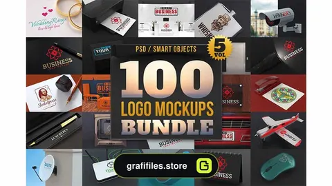 موکاپ لوگو Logo Mockups Bundle Vol.5