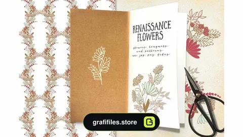 دانلود کلیپ آرت گل Renaissance Flowers