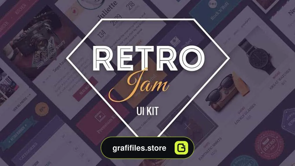 طرح لایه باز رابط کاربری Retro Jam UI Kit