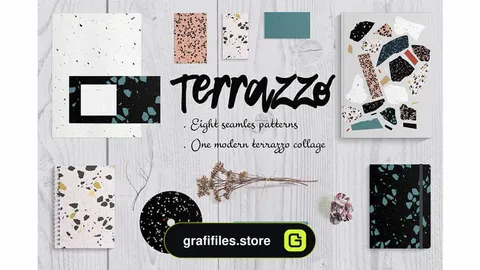 پترن Terrazzo seamless patterns Vector