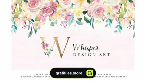 دانلود کلیپ آرت دسته گل Watercolor Design Project – Whisper