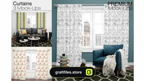 موکاپ پرده Curtains