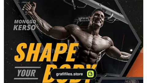 فایل لایه باز تراکت باشگاه بدن سازی Fitness