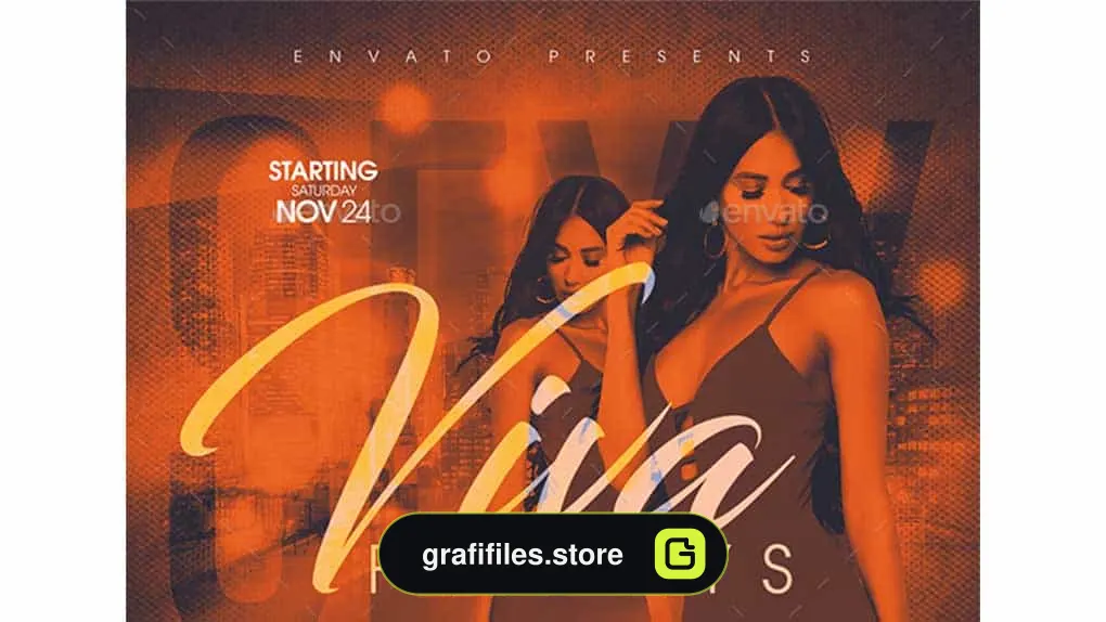 فایل لایه باز پوستر کلاب شبانه Night Club Flyer Template