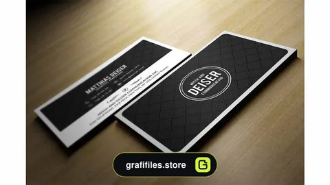 فایل لایه باز کارت ویزیت Black And White Business Card