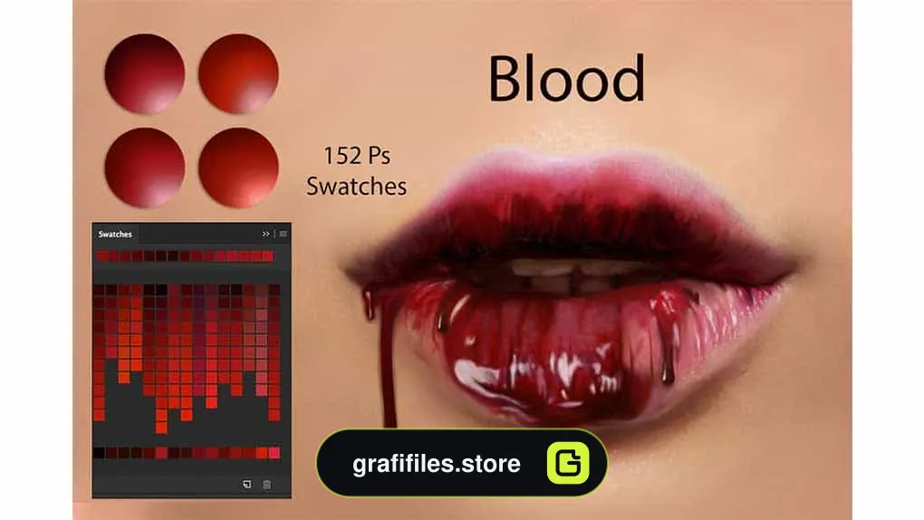 پالت رنگ Blood Ps Swatches