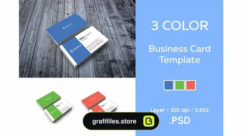 فایل لایه باز کارت ویزیت Business Card Template / 3 Color