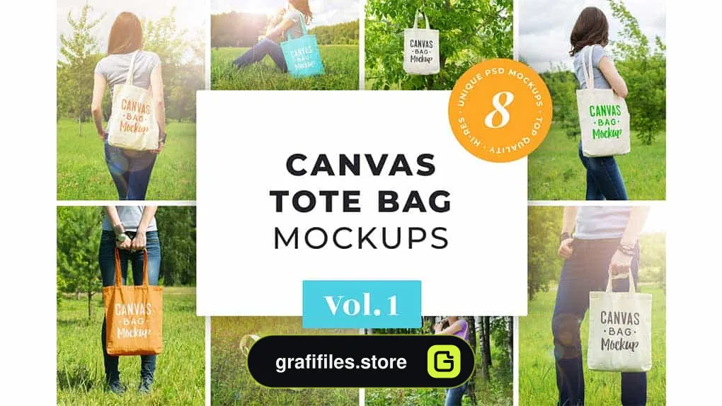 موکاپ ساک دستی Canvas Bag Mockup Pack