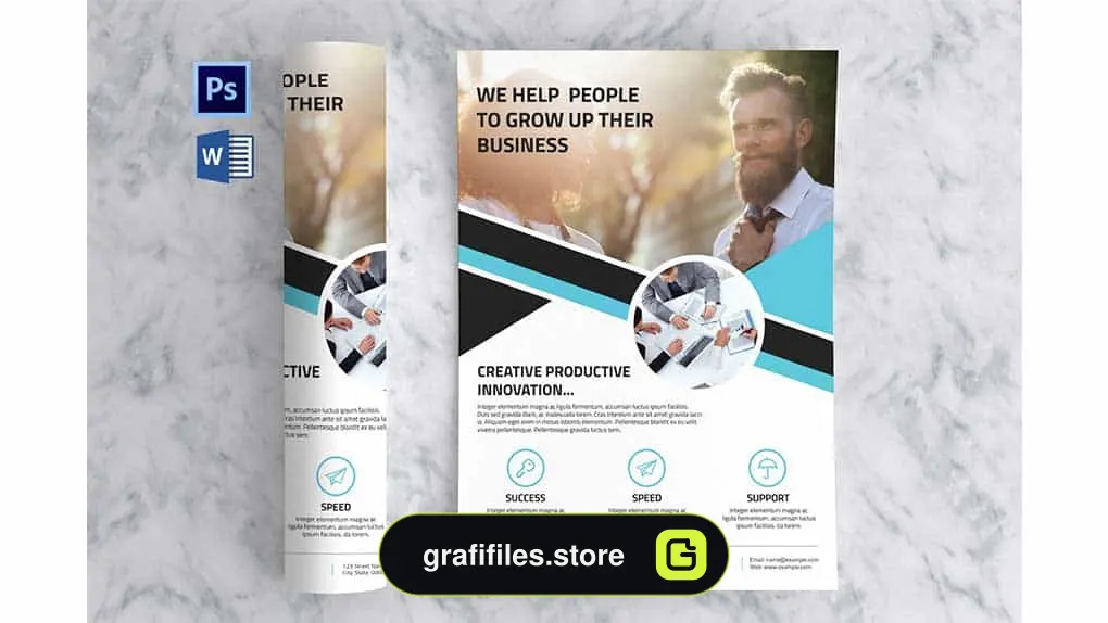 فایل لایه باز آگهی تجاری Clean Business Flyer
