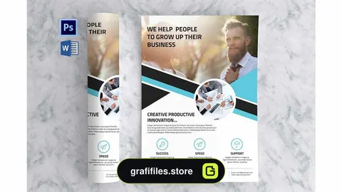 فایل لایه باز آگهی تجاری Clean Business Flyer