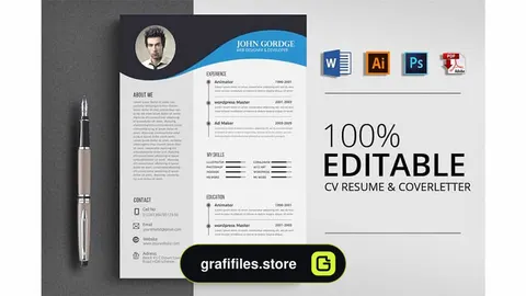 فایل لایه باز رزومه Clean Ms Word CV Resume Template