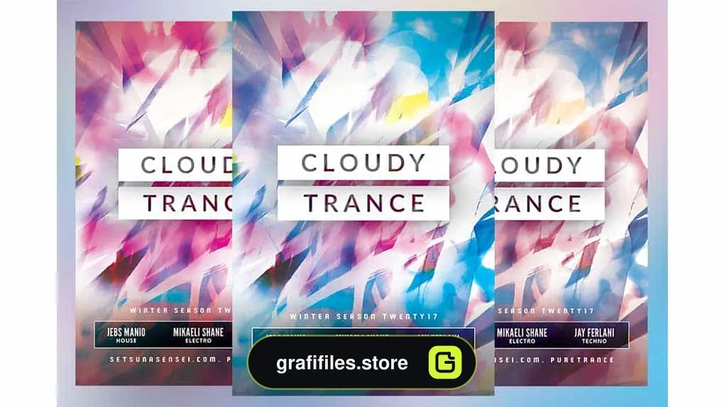 فایل لایه باز آگهی Cloudy Trance Flyer