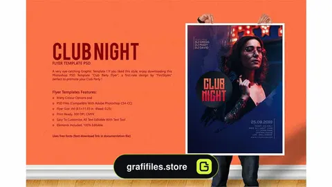 فایل لایه باز پوستر کلاب شبانه Club Night Party Flyer