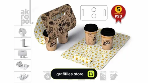 موکاپ لیوان قهوه Coffee Take out Carrier