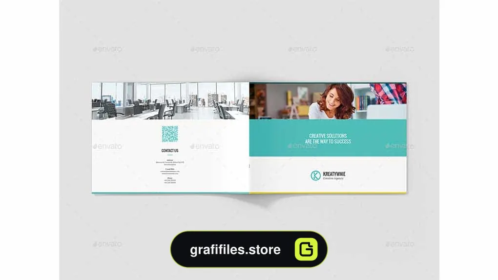 قالب آماده ایندیزاین بروشور شرکتی Creative Agency Profile Landscape
