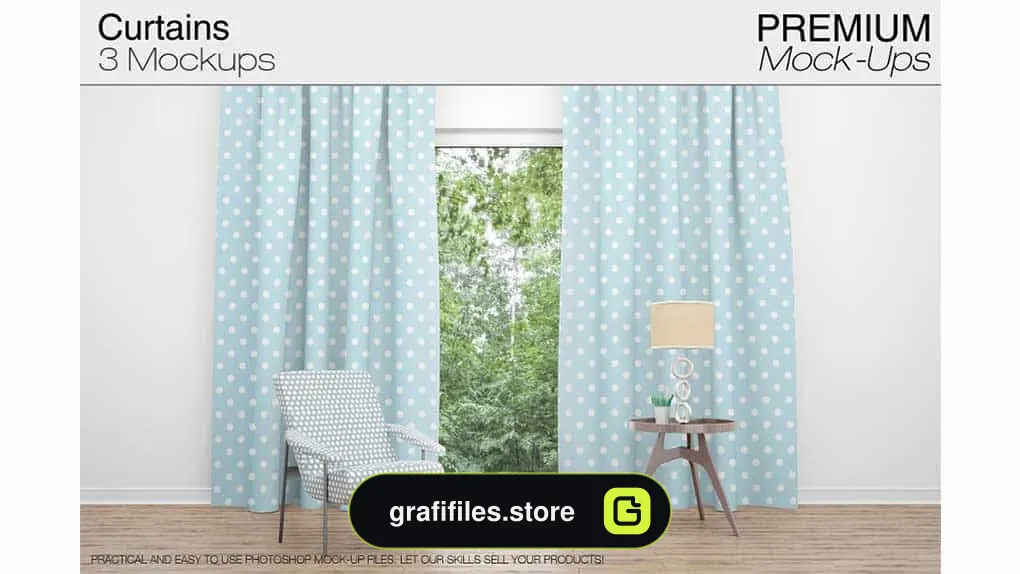 موکاپ پرده Curtains Mockup 2