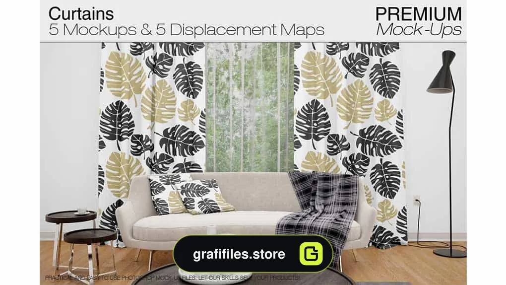موکاپ پرده Curtains Mockup Set