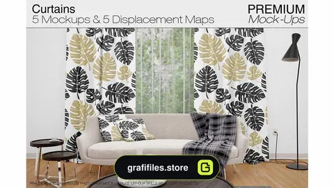 موکاپ پرده Curtains Mockup Set