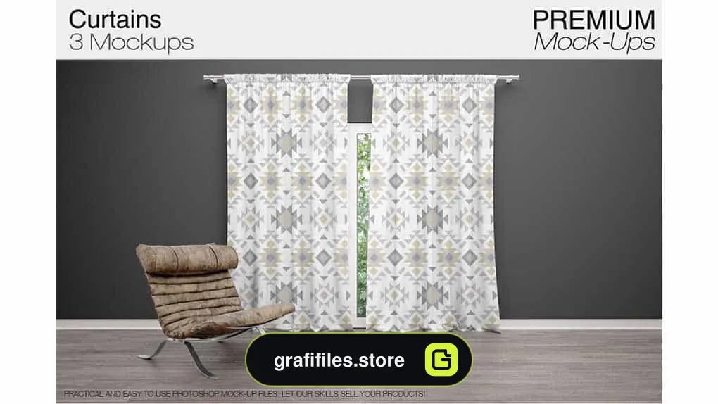 موکاپ پرده Curtains Mockup