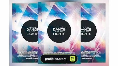 فایل لایه باز آگهی Dance with the Lights Flyer