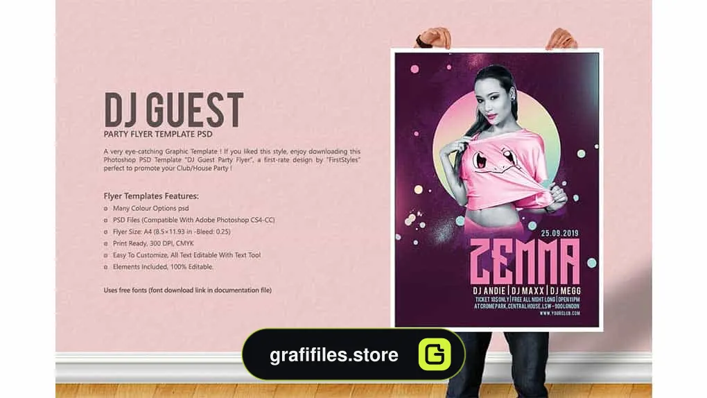 فایل لایه باز بنر DJ Guest Party Flyer Vol.2