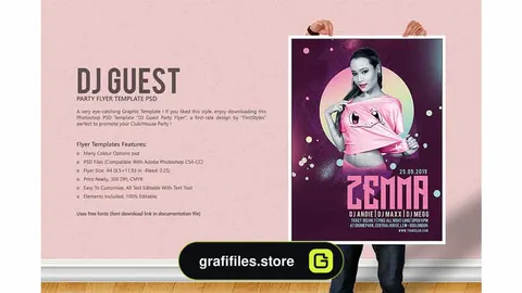 فایل لایه باز بنر DJ Guest Party Flyer Vol.2