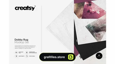 موکاپ پادری Dobby Rug Mockup Set