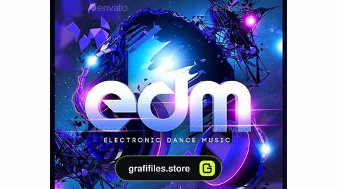 فایل لایه باز بنر EDM Electro Dj Party Flyer