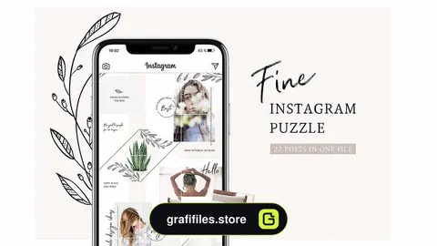 فایل لایه باز پست پازلی اینستاگرام Fine Instagram Puzzle Template