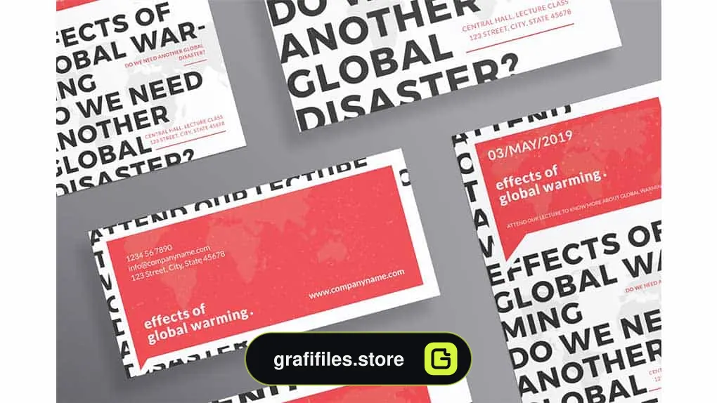 فایل لایه باز آگهی Global Warming Flyers