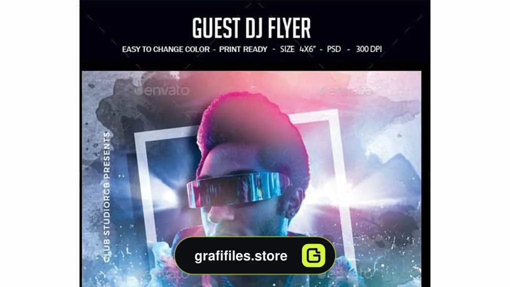فایل لایه باز بنر Guest DJ Flyer
