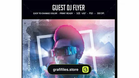 فایل لایه باز بنر Guest DJ Flyer