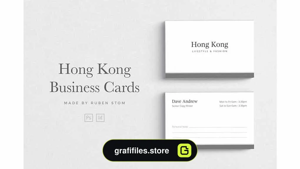 فایل لایه باز کارت ویزیت Hong Kong Business Card