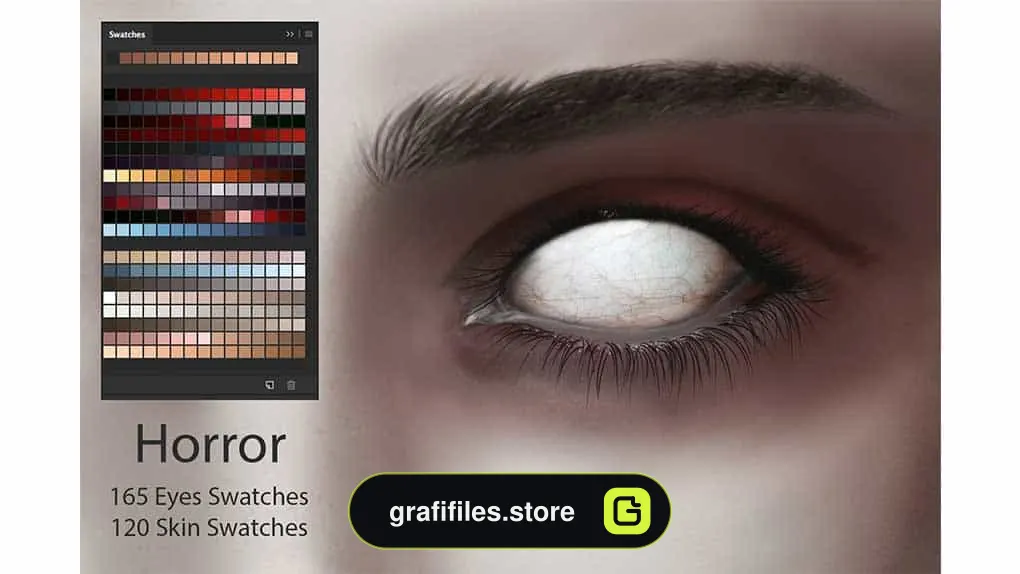 پالت رنگ Horror Eyes & Skin Ps Swatches