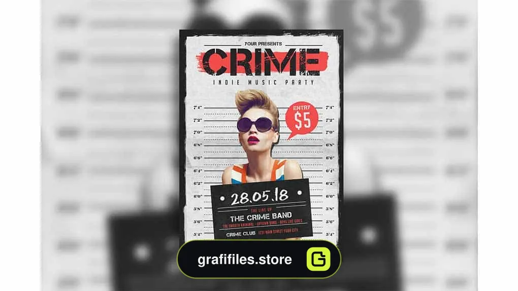 فایل لایه باز پوستر Indie Crime Poster/Flyer