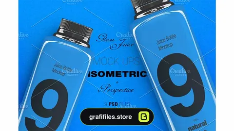 موکاپ بطری نوشیدنی Juice Bottle Mockup