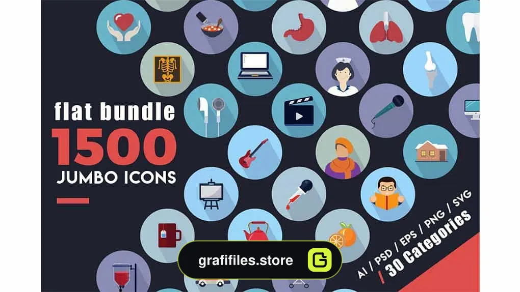 آیکون فلت Jumbo Icons Flat Vector Pack