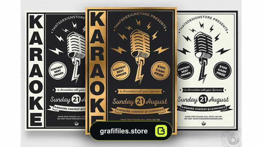 فایل لایه باز آگهی Karaoke Flyer Template V3