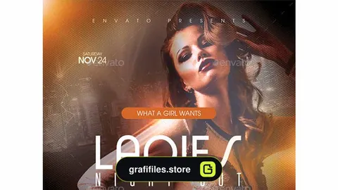 فایل لایه باز بنر کنسرت موسیقی Ladies Night Out Flyer Template