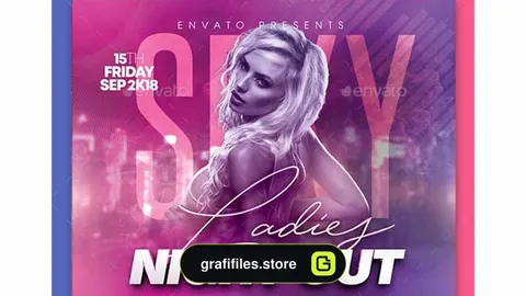 فایل لایه باز بنر Ladies Night